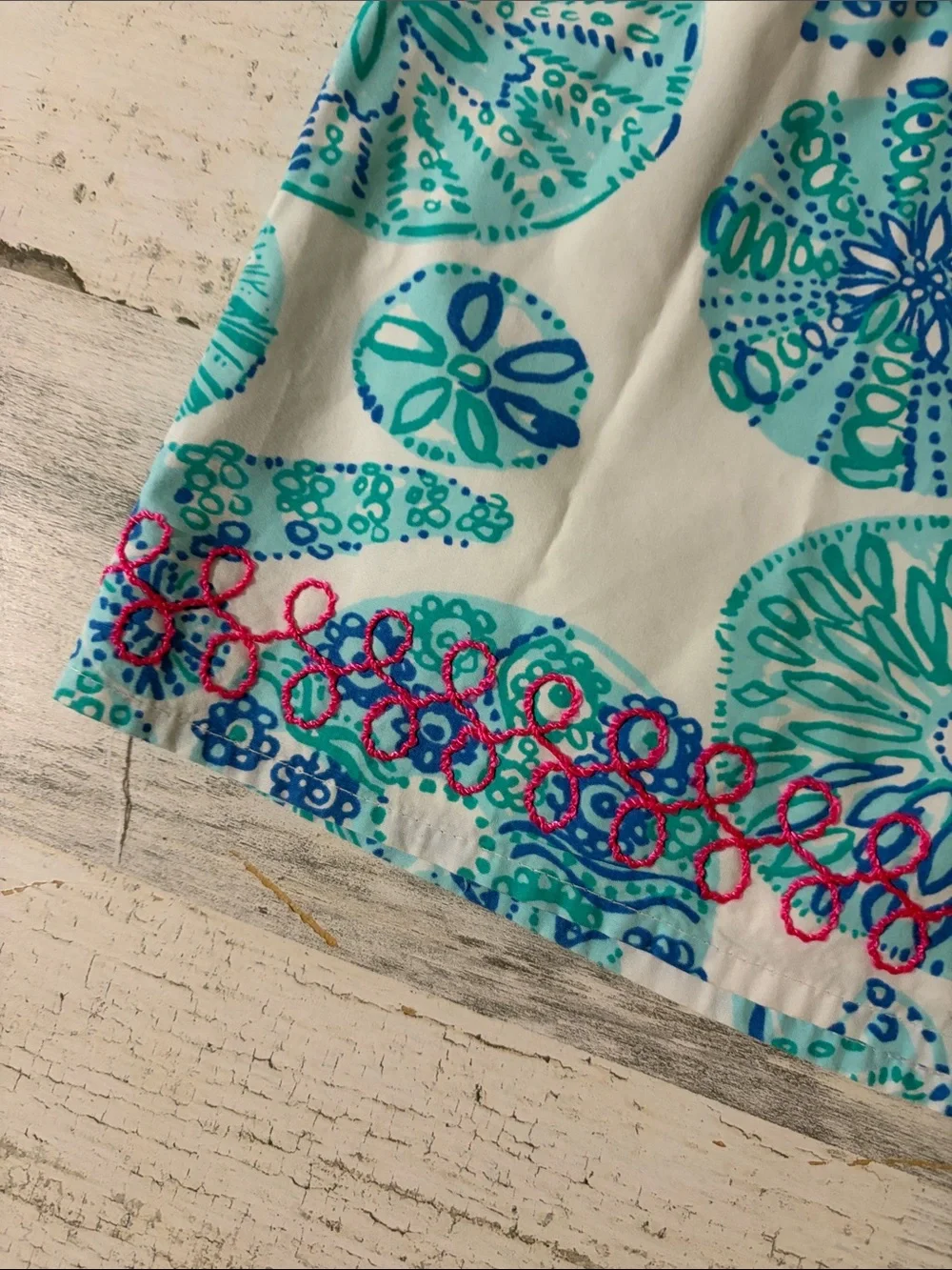 Lilly Pulitzer for Target White Dress with Teal, Turquoise & Pink Embroidery - Picture 4 of 10